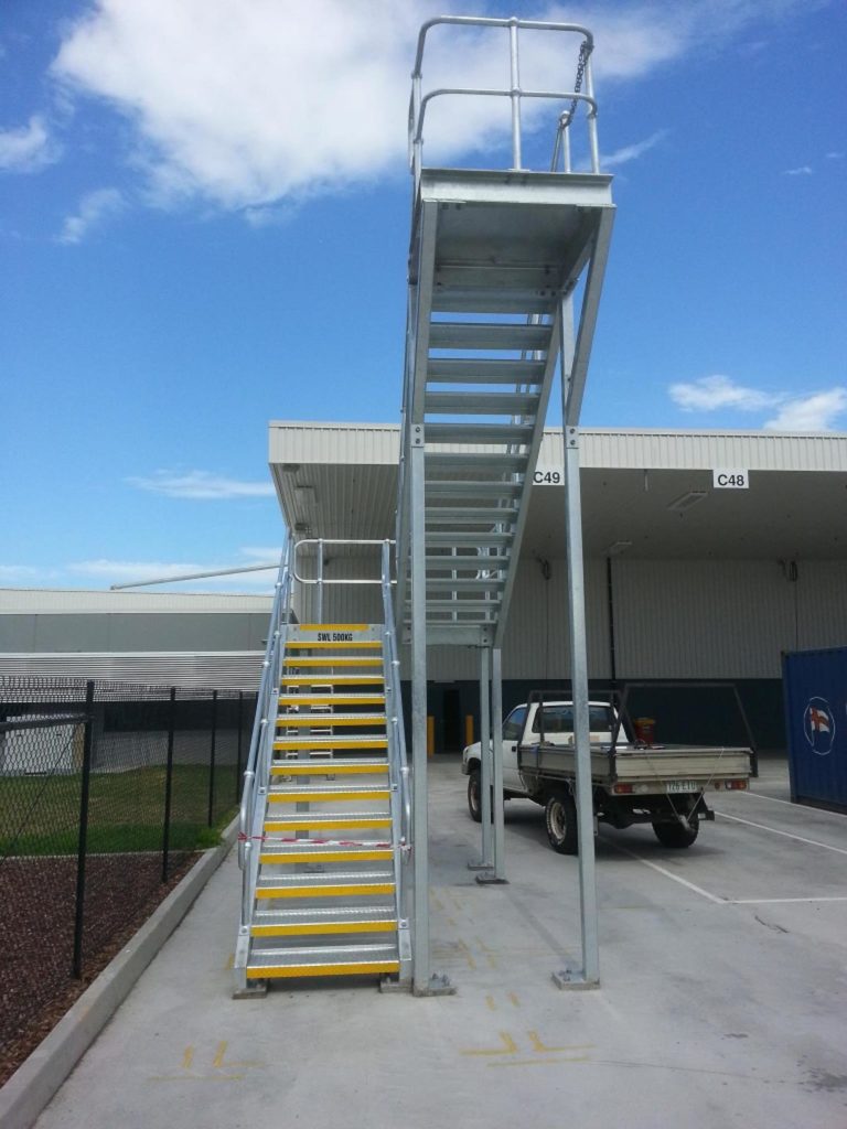 stairs for a loader container